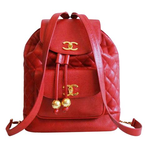 chanel red caviar backpack and shoulder bag|2010.